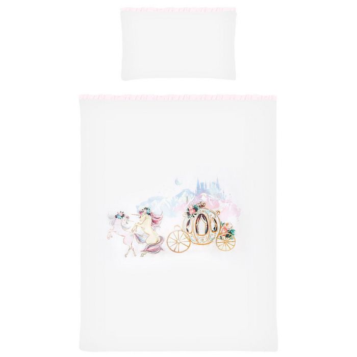 Set lenjerie de pat 5 piese 90 x 120 cm pentru fete Belisima Unicorn P02-0006, Alb [2]
