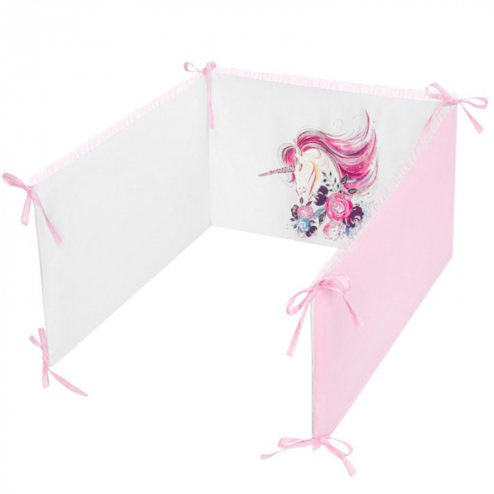Set lenjerie de pat 5 piese 90 x 120 cm pentru fete Belisima Unicorn P02-0006, Alb [3]