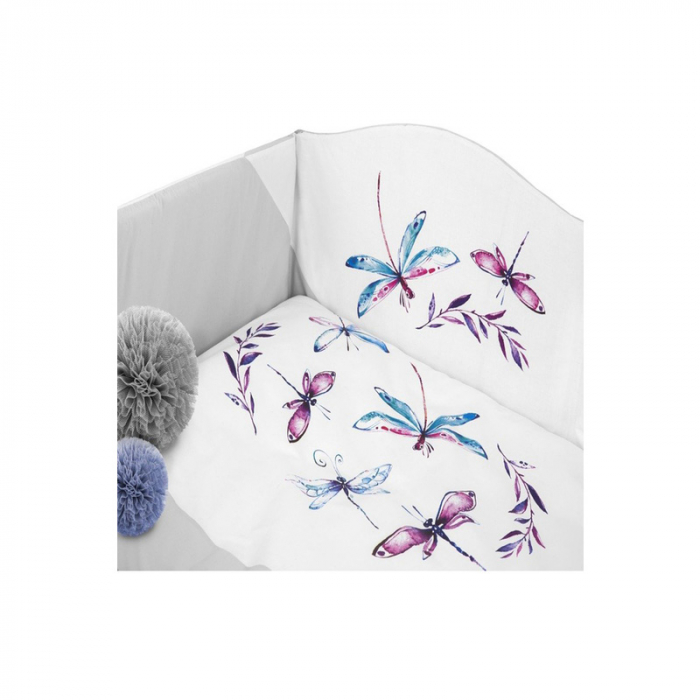 Set lenjerie de pat 5 piese pentru bebelusi Belisima Wazki P01-901, Multicolor [4]