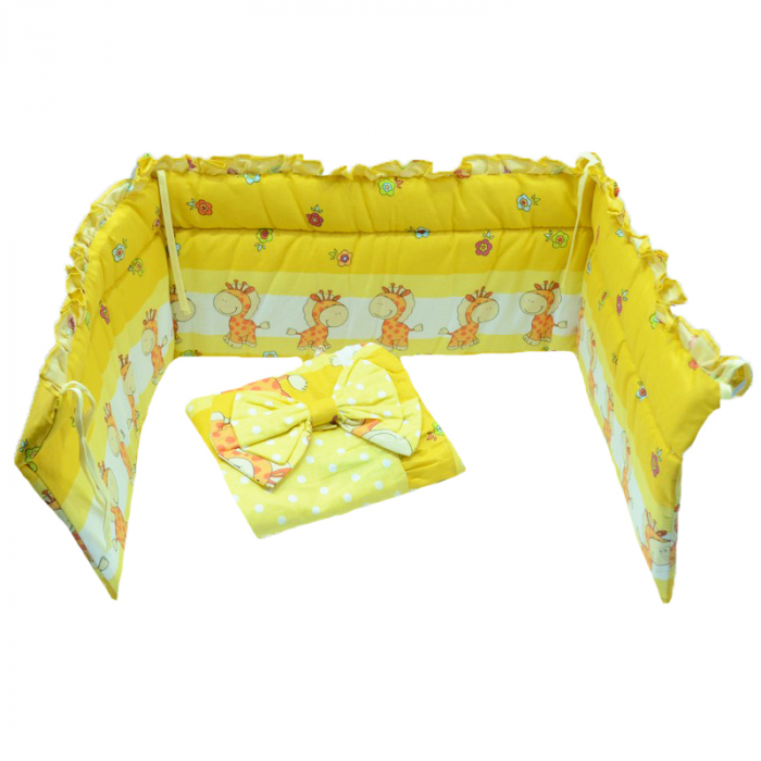 Set lenjerie de pat 6 piese 120 x 90 cm pentru bebelusi Semma LPAG21, Multicolor [2]