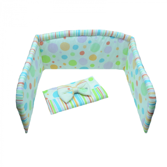 Set lenjerie de pat 6 piese 135 x 100 cm pentru bebelusi IKS 2 LPD4-A, Multicolor [3]