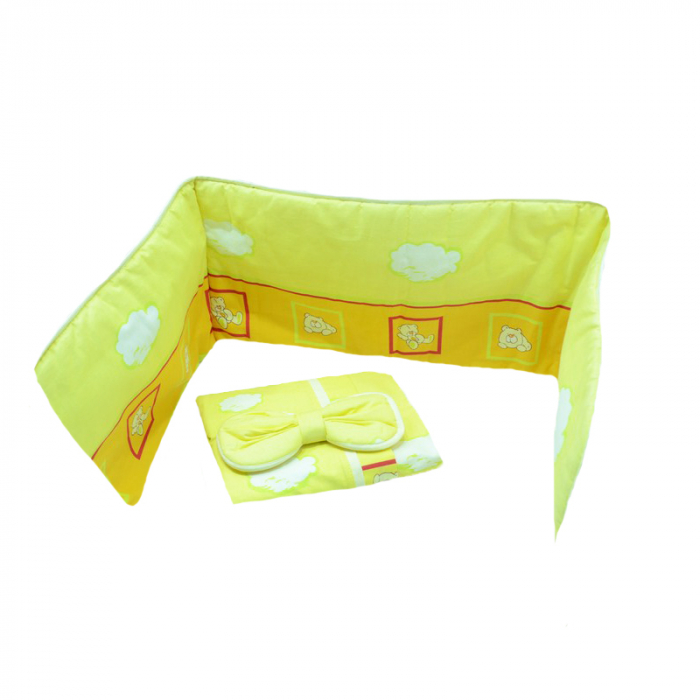 Set lenjerie de pat 6 piese 135 x 100 cm pentru bebelusi IKS 2 SLPSB-2, Multicolor [2]