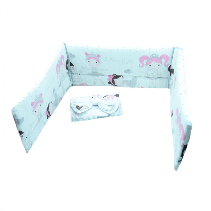 Set lenjerie de pat 6 piese 135 x 100 cm pentru bebelusi Kiekzmerski SLPSB-6, Multicolor [2]