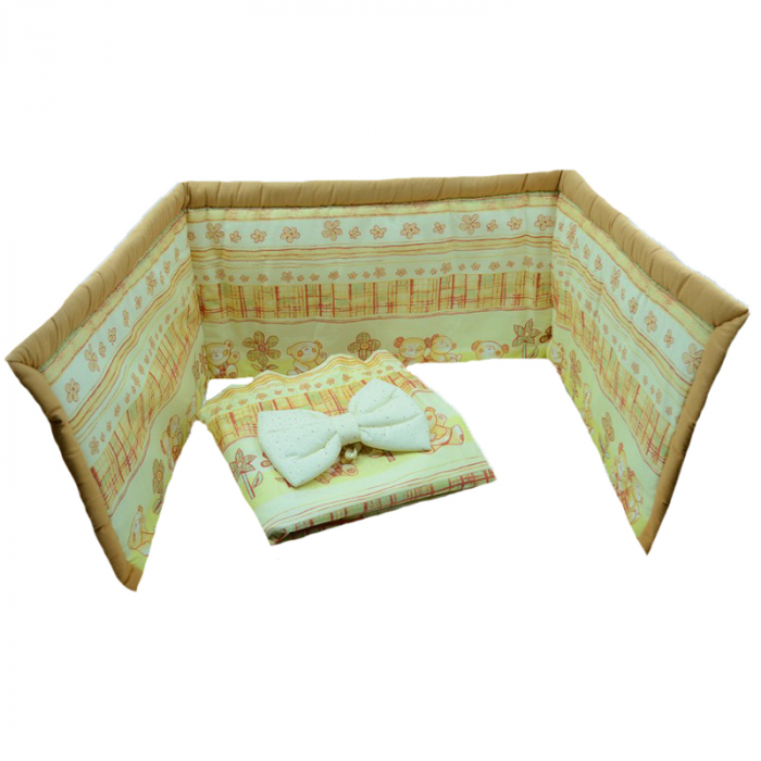 Set lenjerie de pat 6 piese 135 x 100 cm pentru bebelusi Mini Junior LPBMini Junior [2]