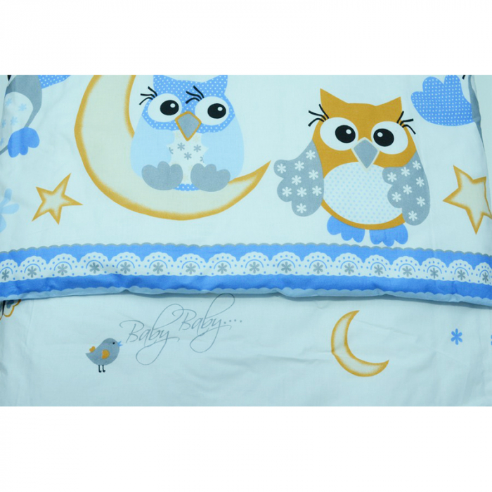 Set lenjerie de pat 6 piese 135 x 100 cm pentru bebelusi Semma SLPSB, Multicolor [2]
