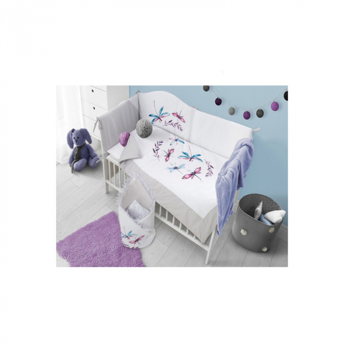 Set lenjerie de pat 6 piese pentru bebelusi Belisima P01-902, Multicolor [4]