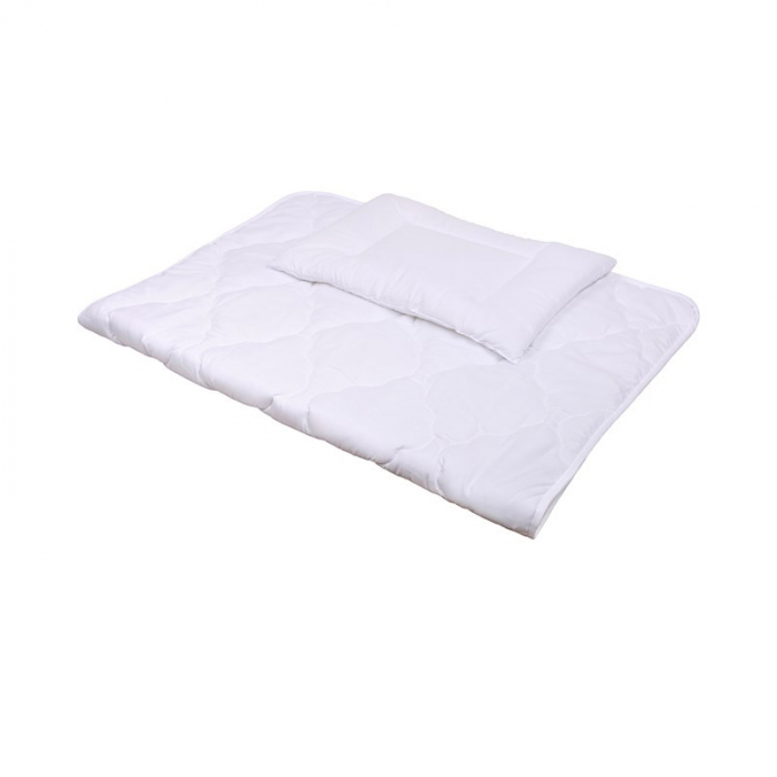 Set lenjerie de pat pentru copii pilota si perna 135 x 100 cm Belisima 046A, Alb [1]