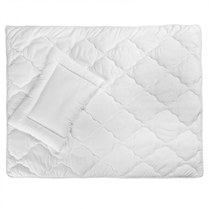 Set lenjerie de pat pentru copii pilota si perna 135 x 100 cm Sensillo 303486, Alb [3]