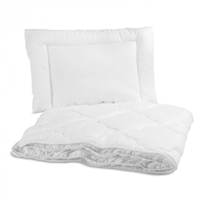 Set lenjerie de pat pentru copii pilota si perna 135 x 100 cm Sensillo 303486, Alb [8]