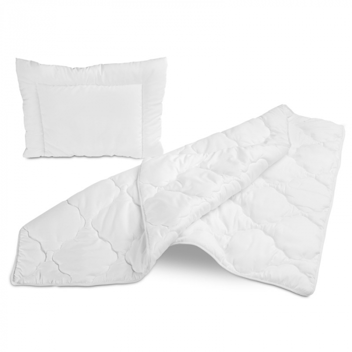Set lenjerie de pat pentru copii pilota si perna 135 x 100 cm Sensillo 303486, Alb [6]