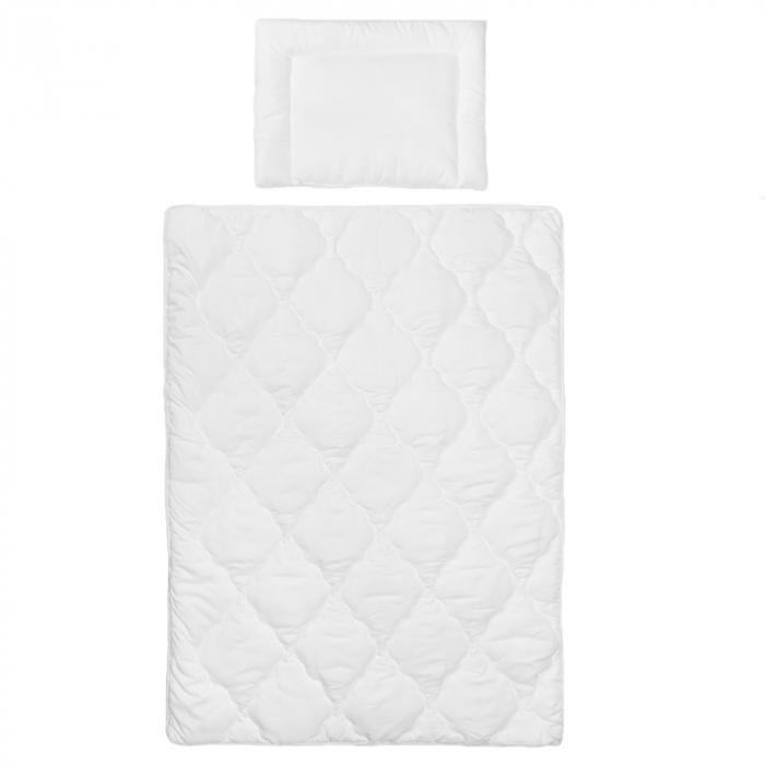 Set lenjerie de pat pentru copii pilota si perna 135 x 100 cm Sensillo 303486, Alb [1]