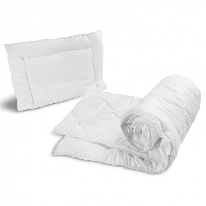 Set lenjerie de pat pentru copii pilota si perna 135 x 100 cm Sensillo 303486, Alb [2]
