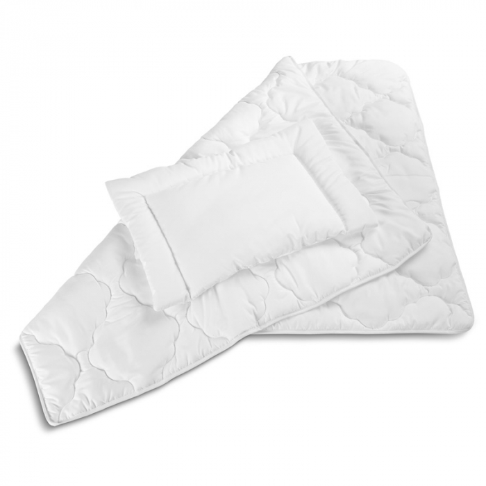 Set lenjerie de pat pentru copii pilota si perna 135 x 100 cm Sensillo 303486, Alb [5]