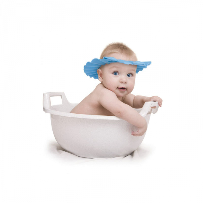 Set prosop de baie 80 x 95 cm si protectie pentru ochi si urechi Canpol Babies 26/300, Albastru [3]