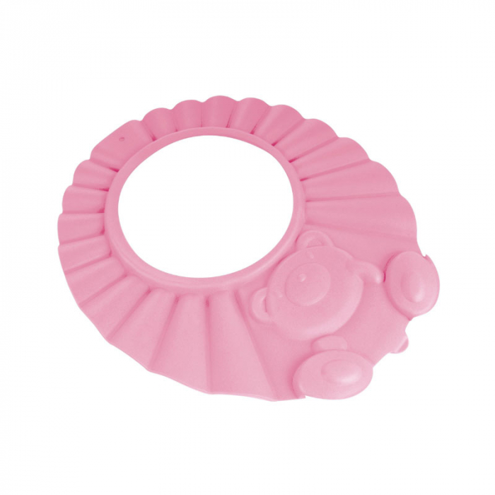 Set prosop de baie 80 x 95 cm si protectie pentru ochi si urechi Canpol Babies 26/300R, Roz [2]