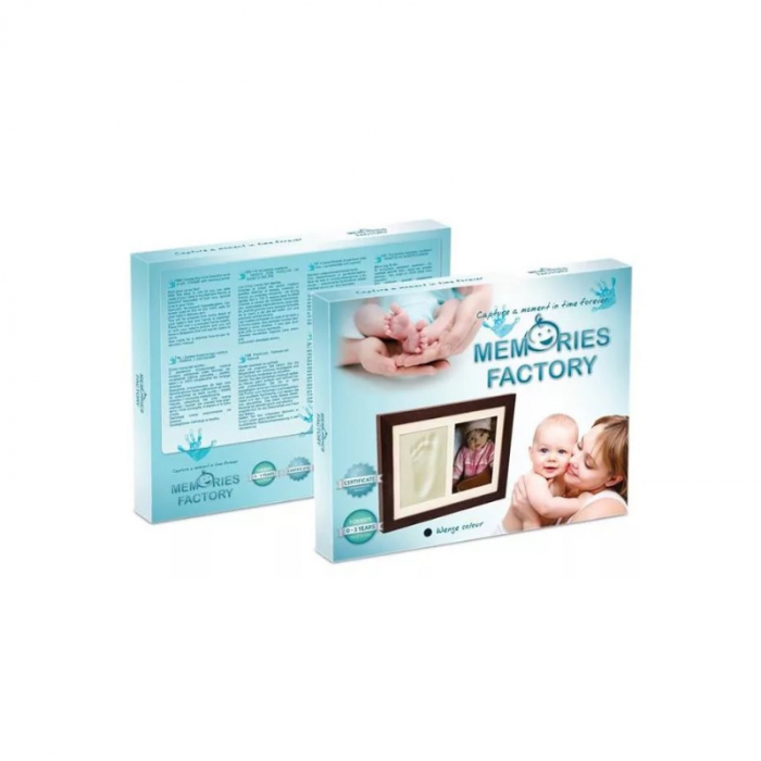 Set rama foto si amprenta pentru bebelusi 27,5 x 22,5 cm MEMORIES FACTORY AMF-W, Multicolor [2]