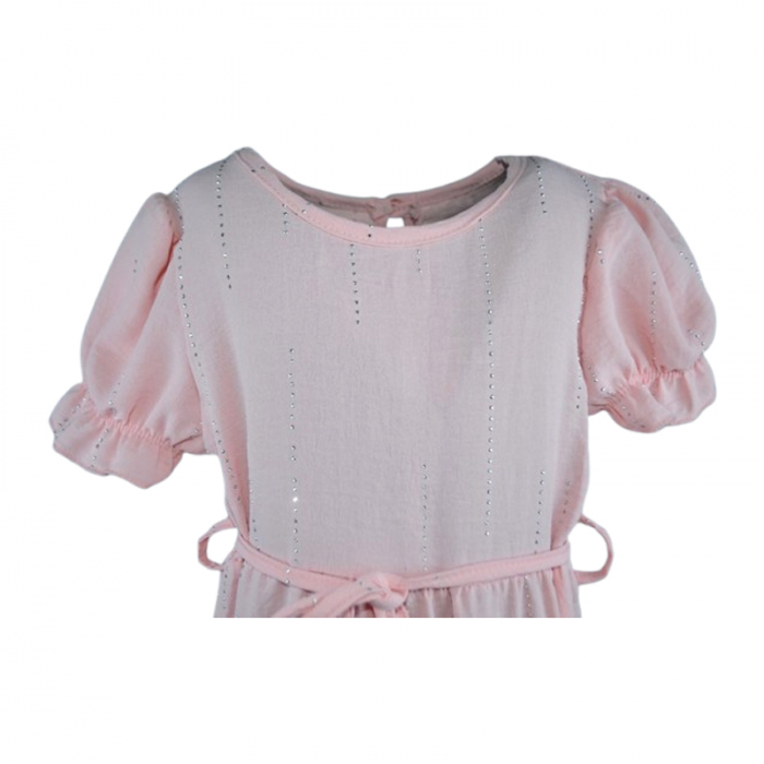 Set rochie casual si geanta pentru fete, Lucky, LK72515, Roz [2]