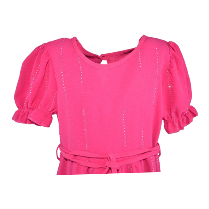 Set rochie casual si geanta pentru fete, Lucky, LK72515F, Fucsia [2]