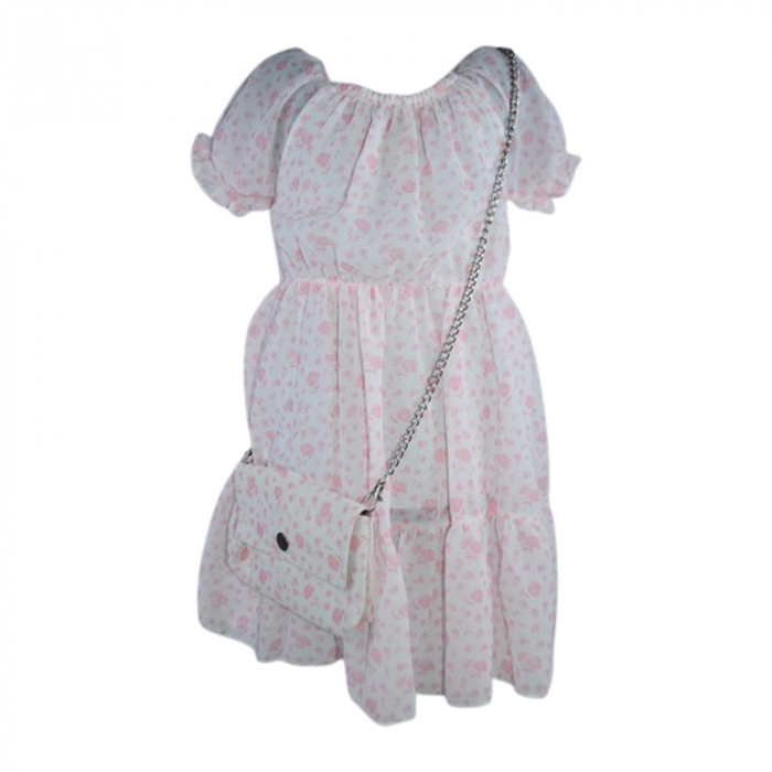 Set rochie casual si geanta pentru fete, Lucky, LK7096, Roz [1]