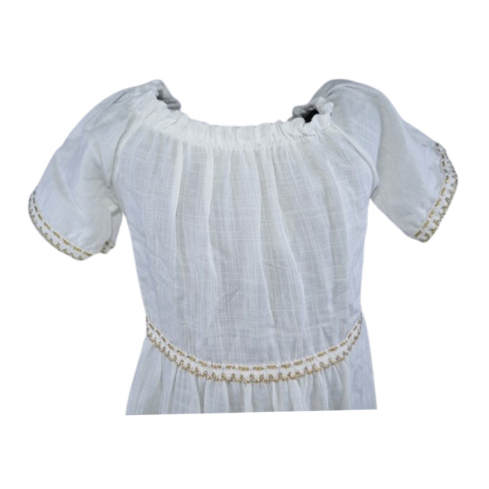 Set rochie casual si geanta pentru fete, Mini Junior, Q9677, Alb [4]