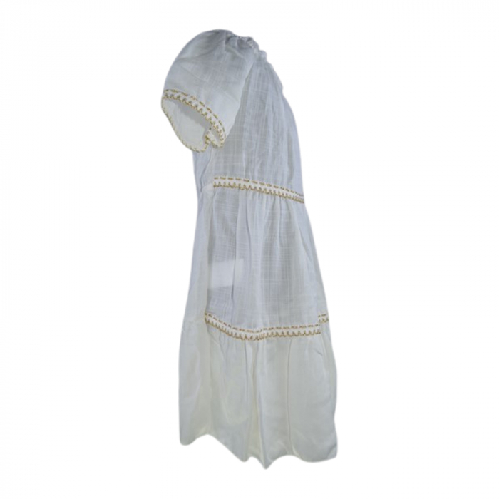 Set rochie casual si geanta pentru fete, Mini Junior, Q9677, Alb [2]
