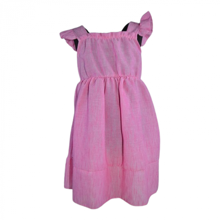 Set rochie casual si geanta pentru fete, Mini Junior, Q99626, Roz [3]