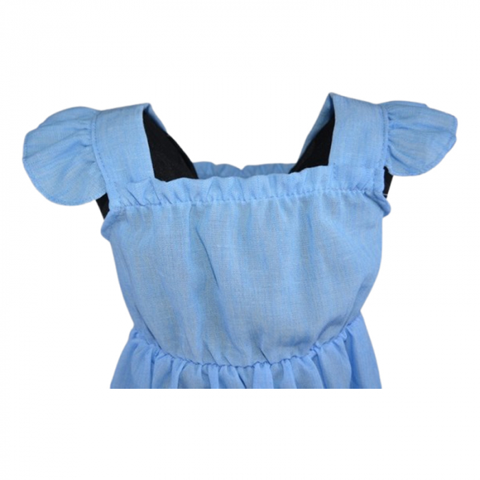 Set rochie casual si geanta pentru fete, Mini Junior, Q99626A, Albastru deschis [2]