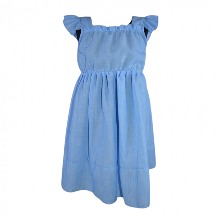 Set rochie casual si geanta pentru fete, Mini Junior, Q99626A, Albastru deschis [4]