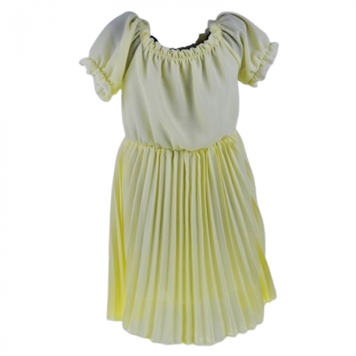 Set rochie casual si geanta pentru fete, Mini Junior, RMJ3006, Galben [2]