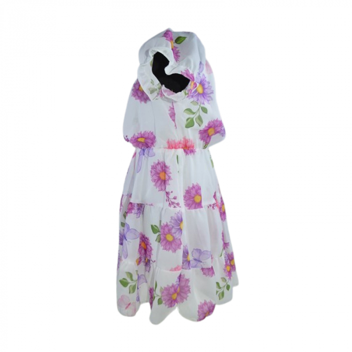 Set rochie, cu imprimeu floral si geanta pentru fete, Lucky, LK133M, Mov [3]