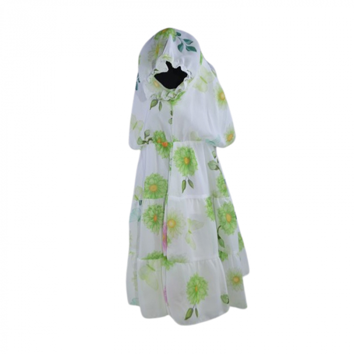 Set rochie, cu imprimeu floral si geanta pentru fete, Lucky, LK133V, Verde [3]