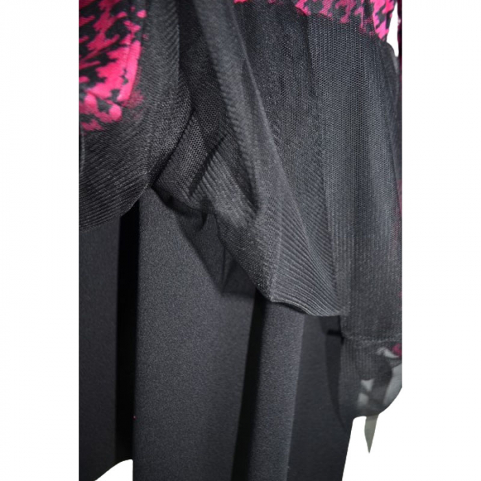 Set rochie eleganta din catifea cu maneca lunga si geanta pentru fete New Collection 6660, Fucsia [5]