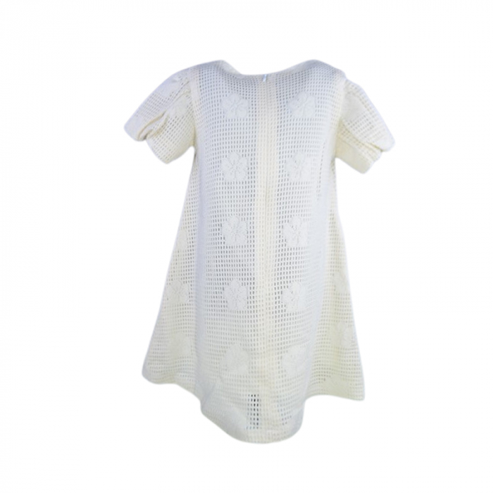 Set rochie eleganta cu maneca scurta si geanta pentru fete, Mini Junior 11261-2, Crem [4]