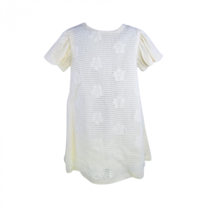 Set rochie eleganta cu maneca scurta si geanta pentru fete, Mini Junior 11261-2, Crem [3]