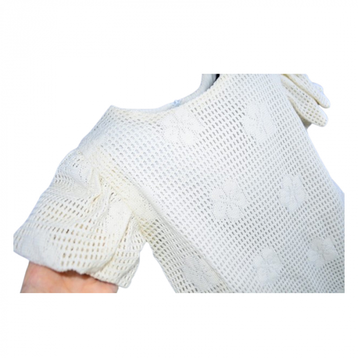 Set rochie eleganta cu maneca scurta si geanta pentru fete, Mini Junior 11261-2, Crem [7]
