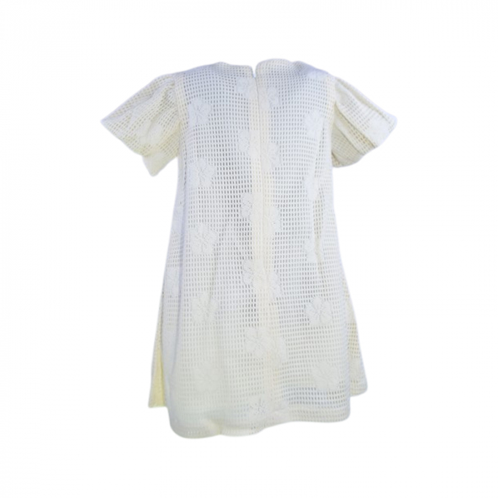 Set rochie eleganta cu maneca scurta si geanta pentru fete, Mini Junior 11261, Crem [3]