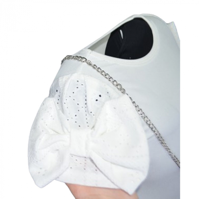 Set rochie eleganta cu maneca scurta si geanta pentru fete Mini Junior R290524-4, Alb [3]