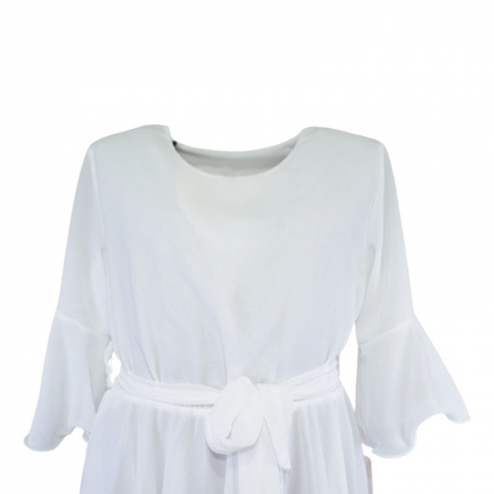 Rochie eleganta cu maneca scurta pentru fete Mini Junior R290524-5, Alb [4]