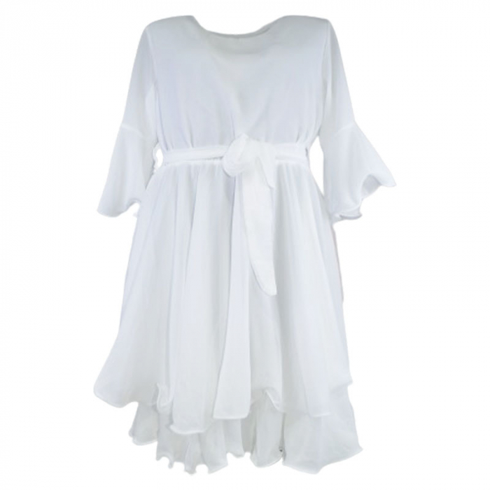 Rochie eleganta cu maneca scurta pentru fete Mini Junior R290524-5, Alb [1]