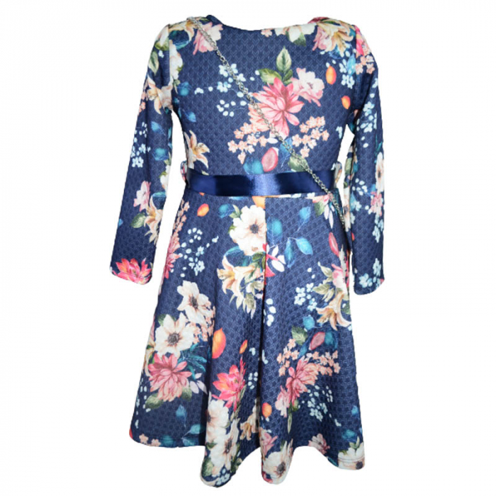 Set rochie eleganta si geanta pentru fete Moda 3575, Bleumarin [2]