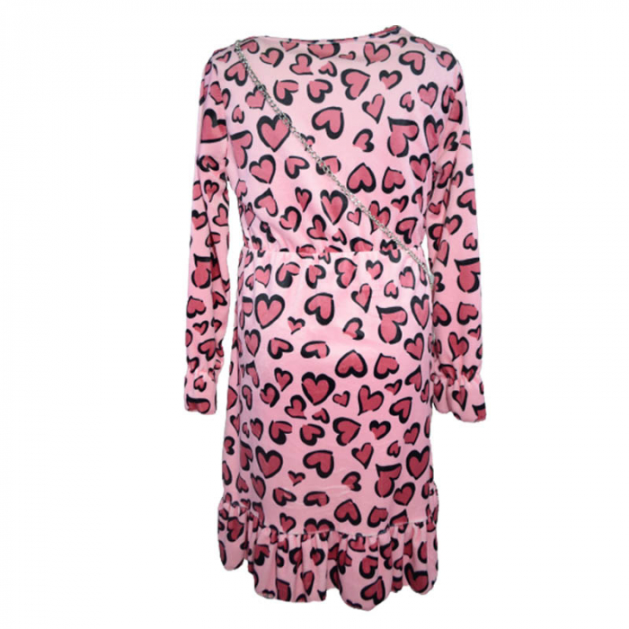Set rochie eleganta si geanta pentru fete Moda ART2258-R, Roz [2]