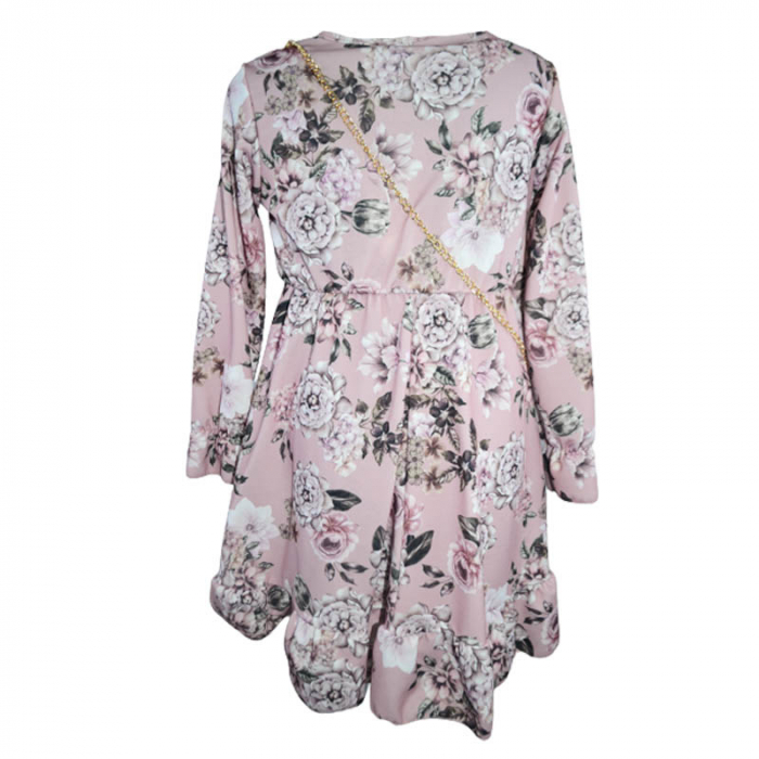 Set rochie eleganta si geanta pentru fete New Collection 9137-R, Roz [2]