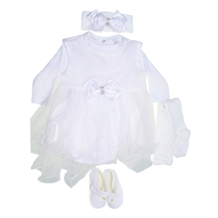 Set rochita 5 piese pentru fete Mini Junior SET-5100A, Alb [1]