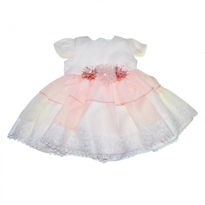 Set rochita pentru botez 3 piese Mini Junior RBTZ-3659, Roz [4]