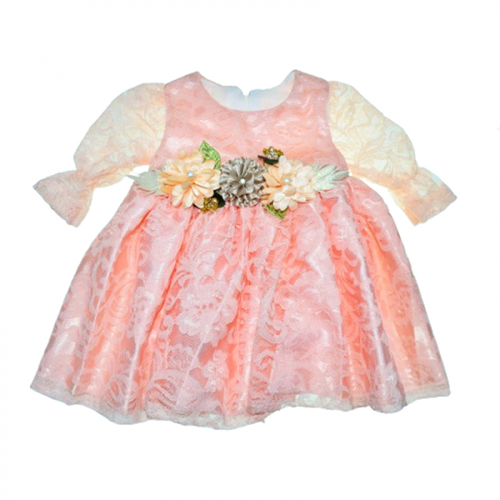 Set rochita pentru botez 4 piese Mini Junior RBTZ-24108, Coral [3]