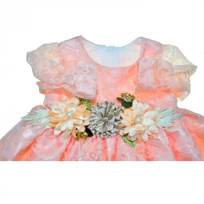 Set rochita pentru botez 4 piese Mini Junior RBTZ-24108, Coral [6]