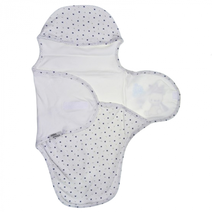 Sistem de infasat reglabil din bumbac 62 cm pentru bebe Mini Junior SIN-2092, Alb [3]