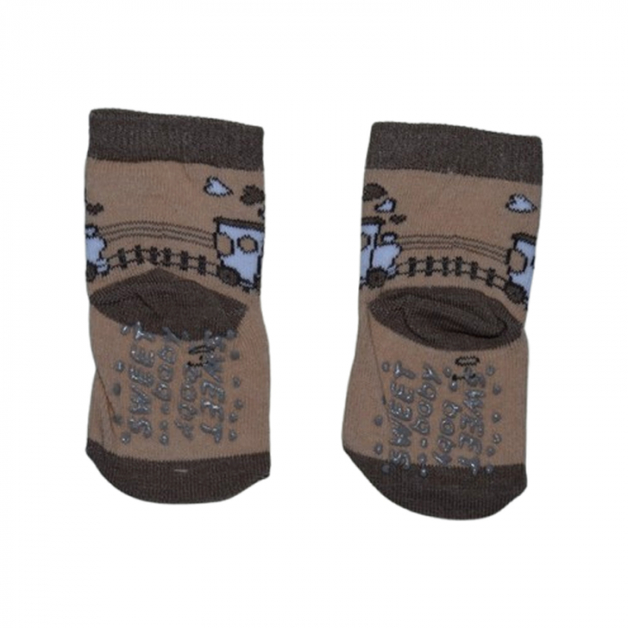 Sosete antiderapante pentru baieti, Mini Junior, SSTMJ-33M, Maro [2]