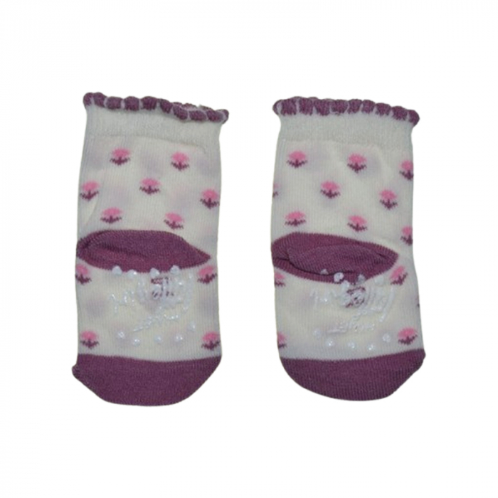 Sosete antiderapante pentru fete, Mini Junior, SSTMJ-28C, Crem [2]
