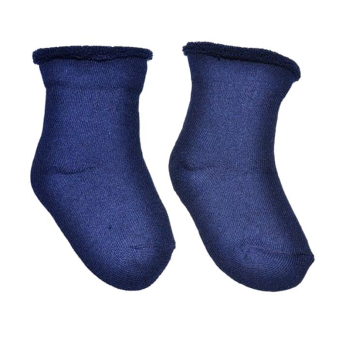 Sosete flausate, din bumbac pentru baieti, Milusie SST0611B-7-8, Bleumarin [3]